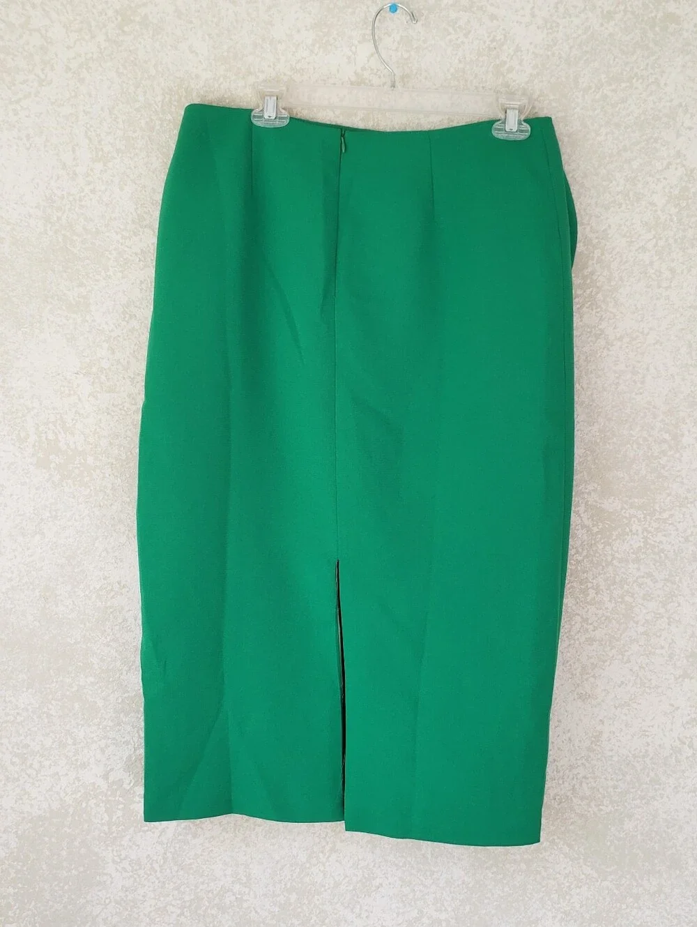 TOV Los Angeles Women's Green Ruffle-Trim Pencil Skirt Size 12 Back Slit  Office